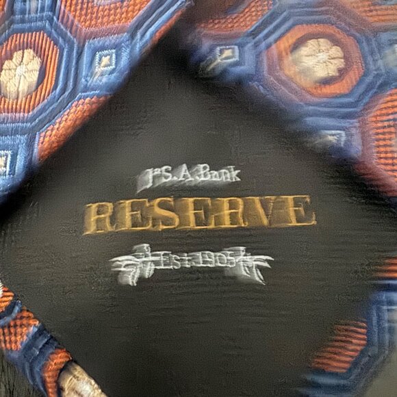 JOS. A. Bank Reserve Mens 100% Silk Tie Geometric Floral Pattern - Picture 4 of 7